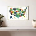 thumbnail image 2 of Elephant Stock Letterpress Usa Map Wall Art - Horizontal Canvas Wall Art - Living Room Wall Decor - Map Canvas - Turquoise And Orange Decor By Michael Mullan - 12" x 8", 2 of 8