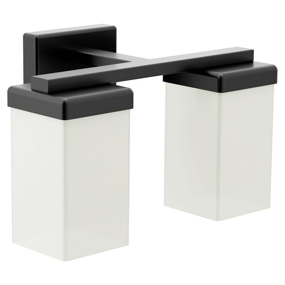 Moen Yb8862 90 Degree 12" Wide 2 Light Reversible Bathroom Vanity Light Fixture - Black
