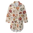 thumbnail image 4 of Xoenoiee Dragonfly Butterfly Bee Ladybird Daisy Flower Print Swimsuit Coverup for Women Lapel Collar Bathing Suit Cover Up for Swimwear Button Down Beach Shirt Dresses for Ladies, XL, 4 of 7