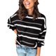 thumbnail image 1 of Gibobby SuéTer Para Mujer Suéter suelto de manga larga con cuello redondo para mujer Suéter de punto informal con rayas metálicas(Negro,CH), 1 of 4