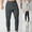 Black, variant on Casual Loose Sports Pants Solid Color Waist Elastic Waist Pocket Comfortable Fabric Stylish Full Length Outdoor Wear Daily Use Gray S