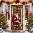 thumbnail image 2 of 35x71 Inch Christmas Door Cover, Santa Claus Pattern, Large Holiday Entrance Banner for Christmas Day Parties, Festive Wall Decoration for Home or Event Entryway, 2 of 7