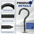thumbnail image 3 of 6 Pack Screw Eyes, M5x65mm 304 Stainless Steel Heavy Duty Eye Bolts Screw Black, 3 of 7