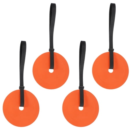 Uxcell Soccer Goal Target, Agility Hockey Shooting Goal Target Discs with 4 Straps Training Equipment, 4 Pcs & Rubber & Orange -Fit For(Lacrosse Soccer Baseball
