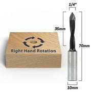 1/4" Right Hand Through Hole Boring Bit - 10mm Shank - Yonico 44214R