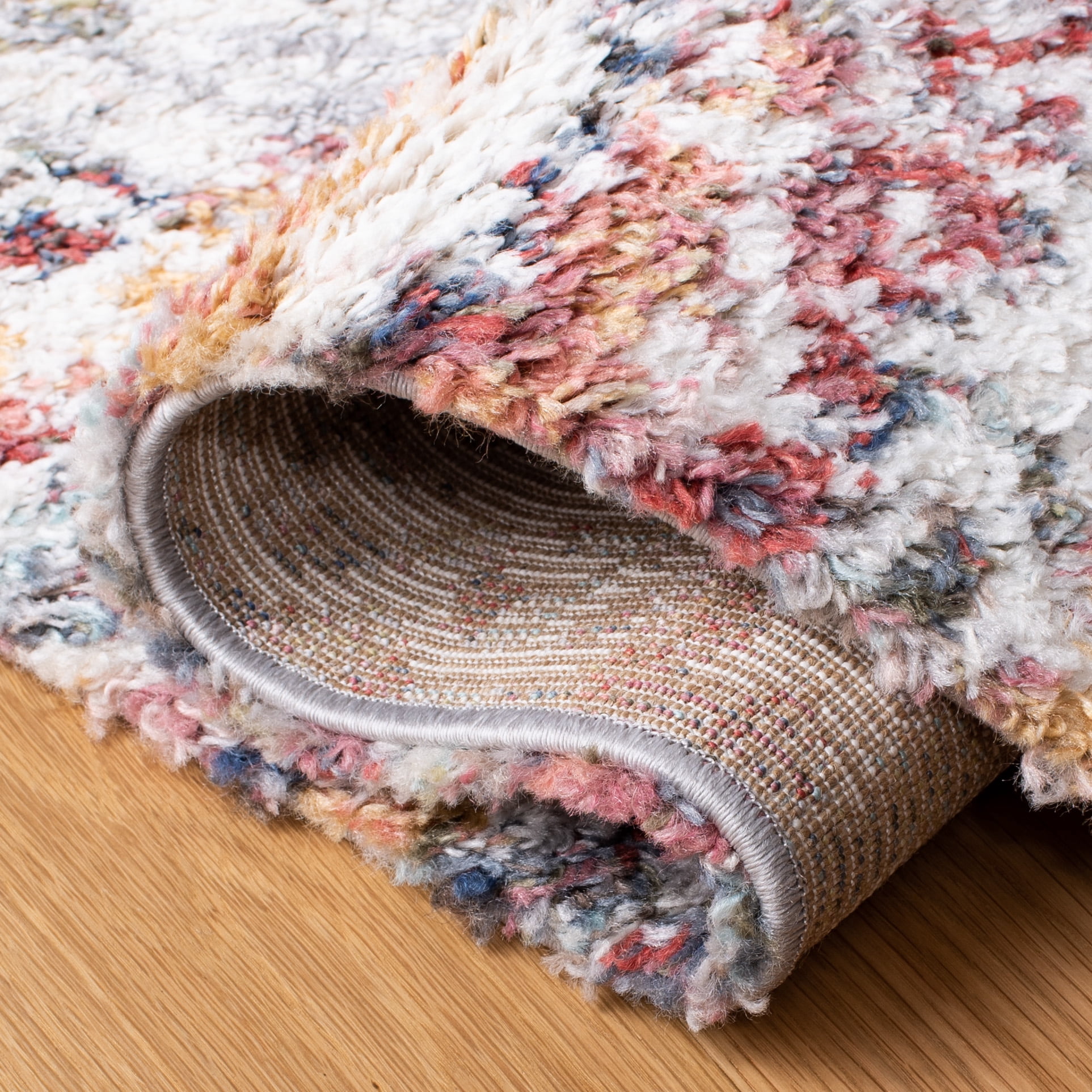 SAFAVIEH Calista Jayce Southwestern Area Rug, Ivory/Rust, 6'7" x 6'7" Square