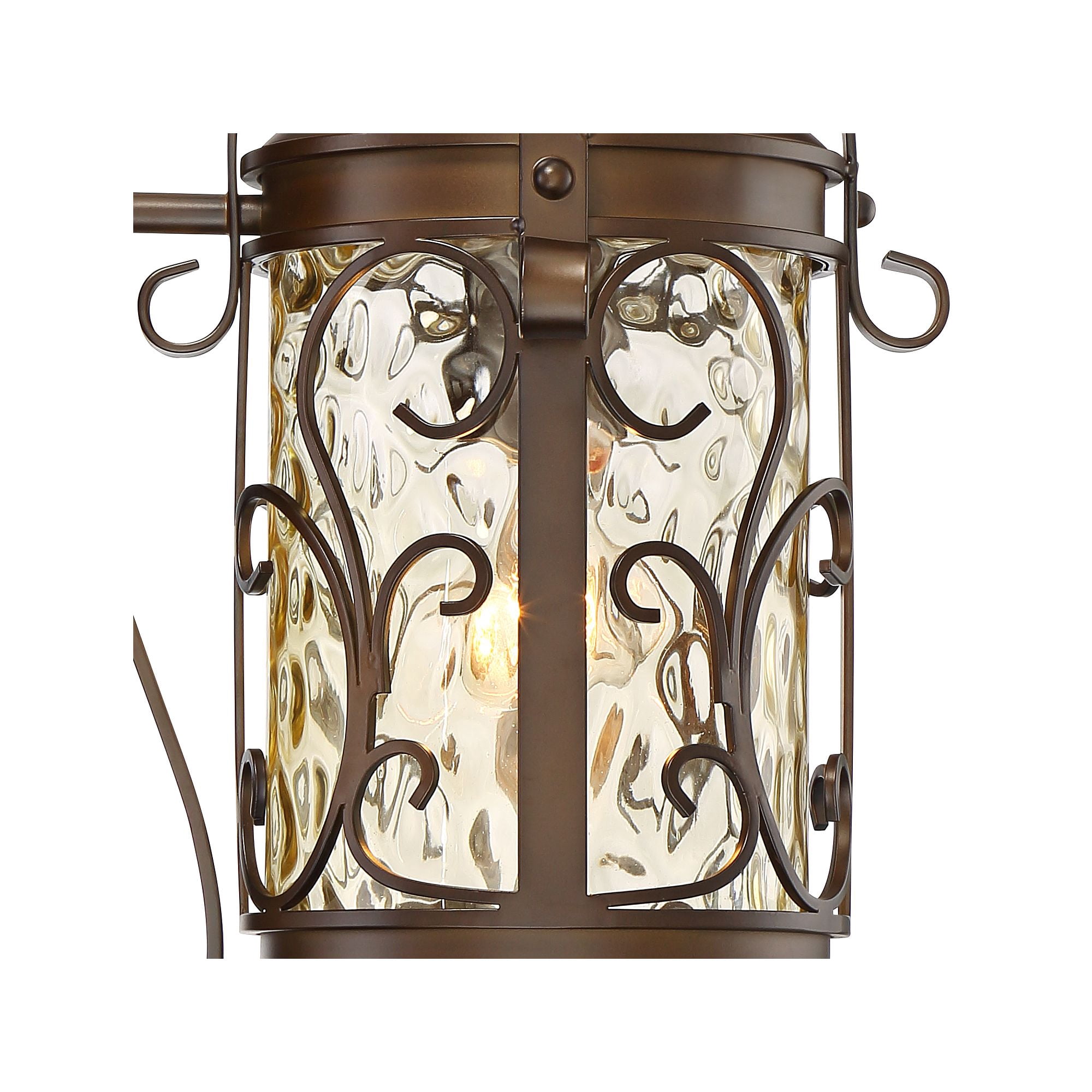 John Timberland Conway Vintage Rustic Outdoor Wall Light Fixture Oil Rubbed Bronze Scroll 17 1/2" Amber Hammered Glass for Post Exterior Barn Deck