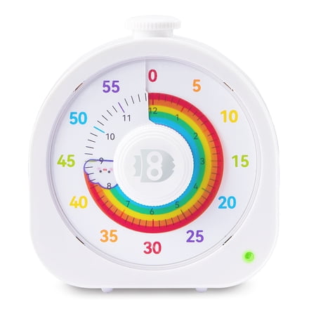 Owlprince Rechargeable Visual Timer – Magnetic Silent Countdown Timer with Pomodoro Mode for Office Kitchen Gym Cooking ADHD Tools Alarm Clock - White