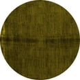 thumbnail image 1 of Ahgly Company Indoor Round Abstract Yellow Modern Area Rugs, 4' Round, 1 of 4