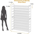 thumbnail image 6 of NEYCIL Large Shoe Rack 10 Tier Shoe Organizer, Heavy Duty Metal 5-Tier Stackable Shoe Storage Vertical Shoe Rack for Closet Front Door Entrance, Up to 62 pairs, White, 6 of 7