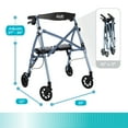 thumbnail image 7 of Stander Space Saver Rollator Short, Lightweight Junior Folding Walker for Seniors, Petite Four Wheel Rolling Walker with Seat & Locking Brakes, Cobalt Blue, 7 of 7