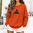 thumbnail image 6 of Womens Vintage Halloween Sweatshirt Crewneck Long Sleeve Pullover with Cute Pumpkin Graphic for Fall Spooky Season, 6 of 6