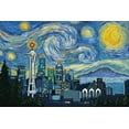 thumbnail image 5 of Seattle, Washington, Starry Night City Series, (12x18 Wrapped Canvas, Wall Decor, Artwork), 5 of 5