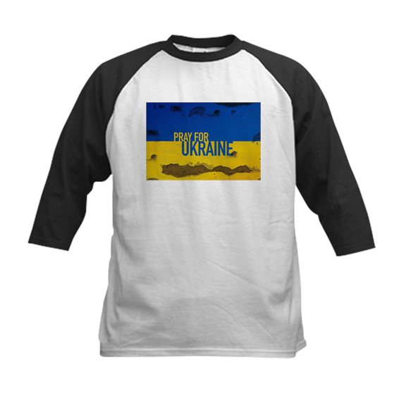 CafePress - Pray For Ukraine Sweatshirt, Stand Baseball Jersey - Kids Cotton Baseball Jersey, 3/4 Sleeve Shirt