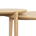 thumbnail image 5 of Nathan James Kendall Mid-Century Modern Round Nesting Living Room Coffee Table Set of 2, Stalking Accent Tables with Solid Wood Legs, Natural Brown, 5 of 8