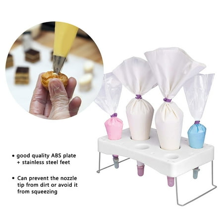 

LHCER Fondant Bag Holder Plastic Fondant Cake Nozzle Tips Bags Stand Holder Baking Pastry Tools Accessory