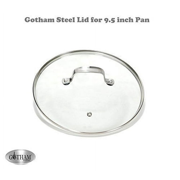 Gotham Steel 9.5 inch Clear Tempered Glass Vented Lid - Prevents Messy Spillovers