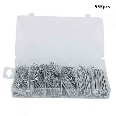 

555pcs Cotter Pin Assortment Kit Split Pins Fasteners Parts Tool Kit with Large Industrial Storage Case