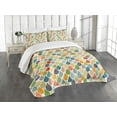 thumbnail image 3 of Ambesonne Abstract Quilted Bedspread Set 3 Pcs, Colorful Large Drops, King Size, Multicolor, 3 of 5