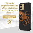thumbnail image 2 of Case Yard Wooden Case for iPhone-11 Soft TPU Silicone cover Slim Fit Shockproof Wood Protective Phone Cover for Girls Boys Men and Women Supports Wireless Charging Octopus Design, 2 of 7
