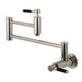 thumbnail image 1 of Kingston Brass KS8106DKL Modern Wall Mount Pot Filler Kitchen Faucet - Polished Nickel, 1 of 1