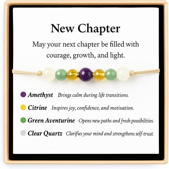 New Chapter Bracelet – Inspirational Jewelry for Life Transitions, Graduation, Back to School, New Job, or Farewell Gifts for Coworkers, Congratulations Gifts for Women & Men