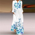 thumbnail image 1 of Robes pour Femmes Robe Longue Aguichant Imprimée Numérique Col en V avec Poches Robe à Manches Longues Robes à Manches Longues pour Femmes en Liquidation, 1 of 5