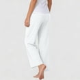 thumbnail image 4 of Axiiglly Wide Leg Pants for Women Drawstring Elastic Waist Flowy Trousers with Pockets Summer Beach Vacation Pants, S-2XL, 4 of 7