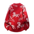 thumbnail image 5 of KKBOTIVE Men's 2026 Sweater Casual Horse Graphic Fashion Crew Neck Long Sleeve Sweaters Jacket for Men's Year Themed Outerwear, Red Size: L, 5 of 6