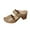 Beige, variant on Nrmvnmi Women's High Heels Slides Open Toe Summer Leather Strap Chunky Heels Slip on Mules Heeled Sandals Black Mothers Day Gifts