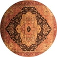 thumbnail image 1 of Ahgly Company Indoor Round Oriental Orange Industrial Area Rugs, 8' Round, 1 of 4
