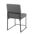 thumbnail image 7 of Lumisource High Back Fuji Contemporary Dining Chair in Black Steel and Grey Faux Leather - Set of 2, 7 of 7