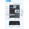 thumbnail image 4 of Mezclador de Audio de 4 Canales Tarjeta de Sonido Consola de Mezcla Entrada 48V Phantom Power Mezcladores de DJ Estéreo para Grabación KTV Enchufe de EE. UU., 4 of 5