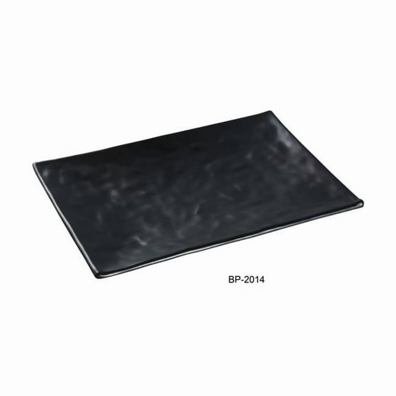 Black Pearl-1 Rectangular Plate, Black - 12 in. - Pack of 12