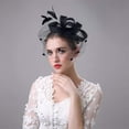 thumbnail image 6 of Bridal Feather Fascinator Birdcage Veil Ascot Race Hat Party Hair Accessories, 6 of 11