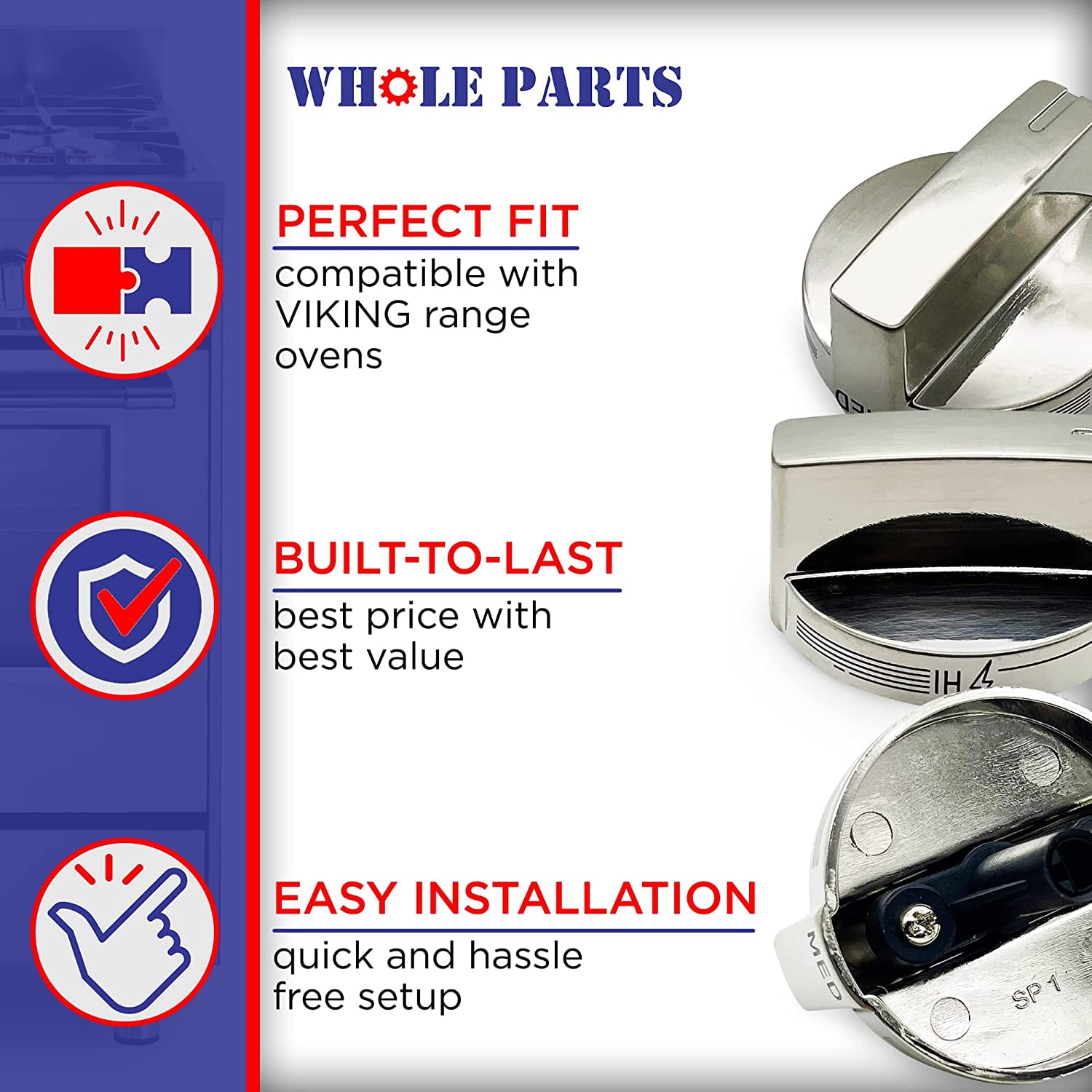 Whole Parts 00632515 Range Knob - Replacement and Compatible with Some Bosch Ranges - 2 Yr Warranty