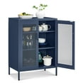 thumbnail image 3 of SONGMICS Metal Storage Cabinet with Mesh Doors, Multipurpose Storage Rack, 3-Tier Office Cabinet, Max. Load Capacity 55 lb per Tier, Midnight Blue UOMC002Q03, 3 of 9