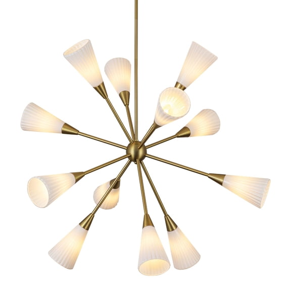 Alora Lighting Ch462039 Cosmo 12 Light 39" Wide Sputnik Chandelier - Brushed Gold / Glossy