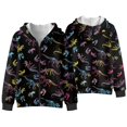 thumbnail image 4 of Uorisanigo Girls Boys Zip Up Hoodie with Pockets Warm Dinosaur Skeleton Shirt Fall Outwear for Kids Velvet Lined Casual Long Sleeve Hooded Sweatshirt School Party Clothing, 4 of 7