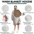 thumbnail image 5 of Wearable Oversized Blanket,Brown Boho Geometric and Plant Pattern Wearable Blanket Hoodie for Adults,Cozy Hooded Blankets with Super Pockets,Super Warm Fuzzy Pullover for Women & Men, 5 of 6