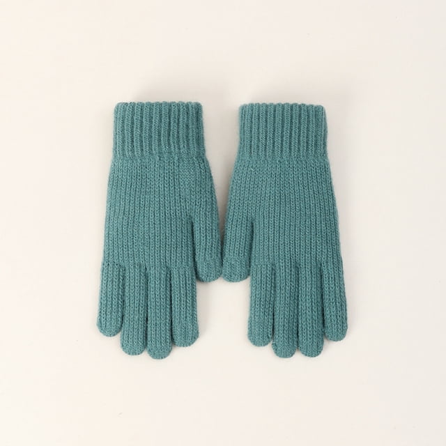 Knitted Gloves Winter With Fleece Thread Outdoor Windproof And Cold Warm Gloves