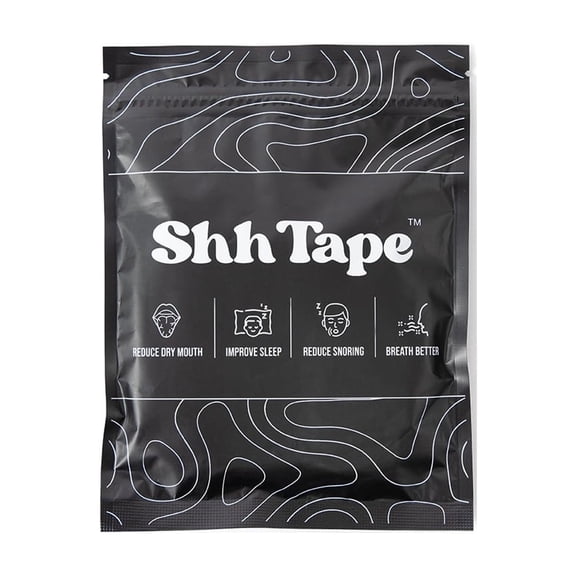 ShhTape Sleeping Lip Mouth Tape for Adults, 30 Mouth Strips to Reduce Snoring, Pain-Free Removal & Hypoallergenic Fabric, Strong Adhesive for Men and Women - 30 Pack