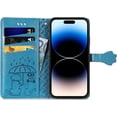 thumbnail image 6 of for iPhone 14 Pro PU Leather Flip Wallet Case, Cat Dog Cartoon Cute Style with ID Card Holder Phone Cover Case for Apple iPhone 14 Pro MG Blue, 6 of 12