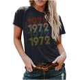 thumbnail image 1 of Fiudx Camisas de Mujer Camiseta de Manga Corta Holgada con Cuello Redondo y Estampado Informal de 1972 para Mujer, 1 of 5