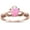 Pink & Rose Gold-Tone, variant on Rose Gold-Tone Sterling Silver Pink Synthetic Opal CZ Claddagh Ring Size 11