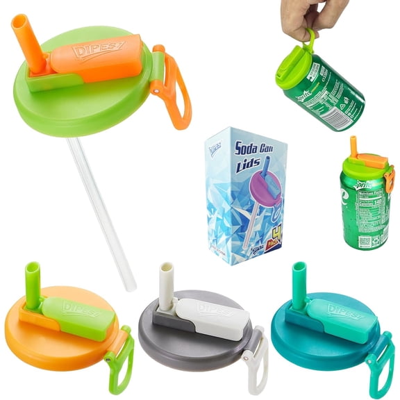 DIPESI 4 Pcs Dipes Sippy Cup Lids with Straw, Spill-Proof Replacement Lids for Kids Cups soda lid can soda can lid cover