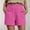 Pink, variant on Women's Shorts Blue Comfy Summer Straight Leg High Waisted 6" Shorts with Pockets
