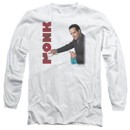 Monk Clean Up Mens Long Sleeve Shirt White