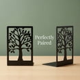 thumbnail image 3 of Unique Bargains Exquisite Decorative Metal Bookends for Home Office and Library Black Style B 4.7"x3.3"x6.9", 3 of 5