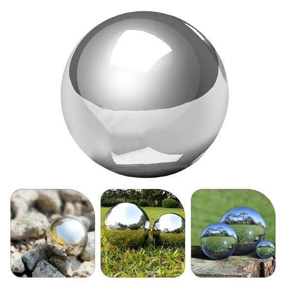 Amosfun Gazing Globe Yard Decoration Silver Garden Ball Stainless Steel 1Pcs Durable